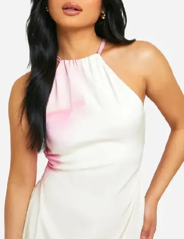 Rochie lunga Boohoo, crem/roz