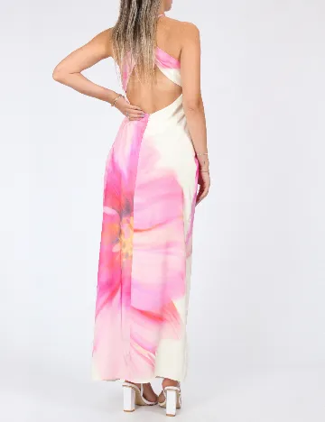 Rochie lunga Boohoo, crem/roz Crem
