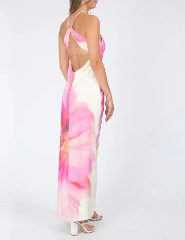 Rochie lunga Boohoo, crem/roz Crem