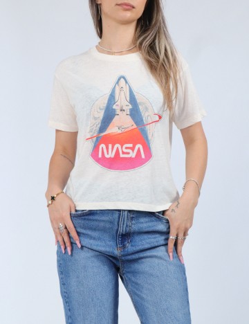 Tricou American Eagle, crem