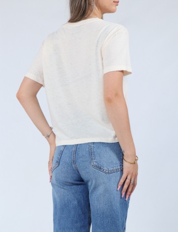 Tricou American Eagle, crem