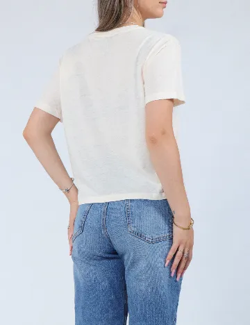 Tricou American Eagle, crem