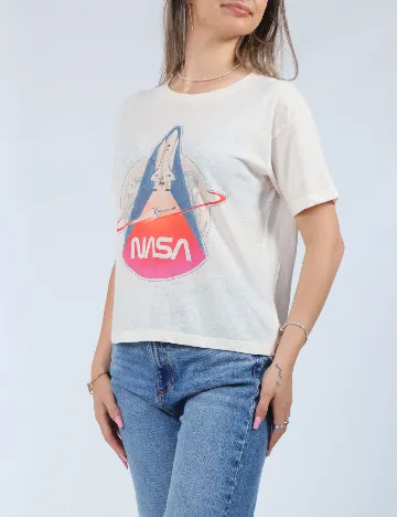 Tricou American Eagle, crem