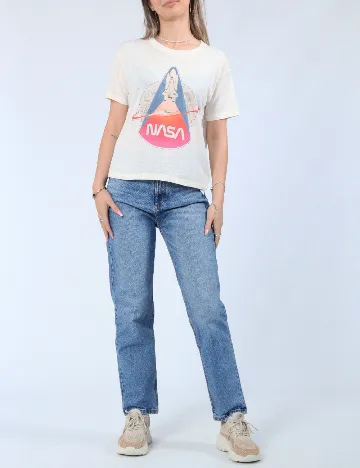 Tricou American Eagle, crem