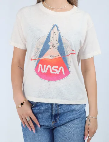 Tricou American Eagle, crem