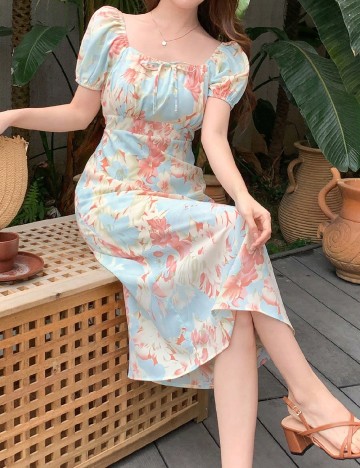 Rochie medie Dazy, floral print