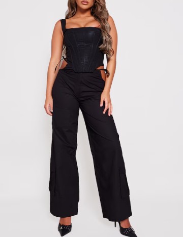 Pantaloni PRETTYLITTLETHING, negru