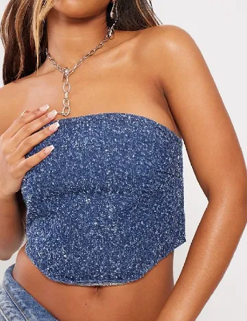 Top PRETTYLITTLETHING, bleumarin