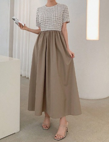 Rochie lunga Dazy, kaki