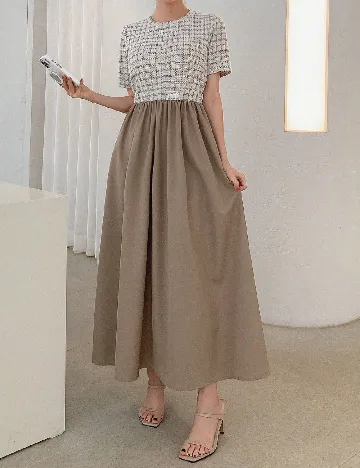Rochie lunga Dazy, kaki