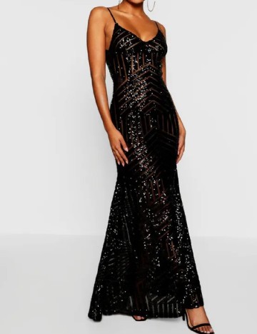 Rochie lunga Boohoo, negru