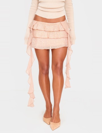 Fusta PRETTYLITTLETHING, crem