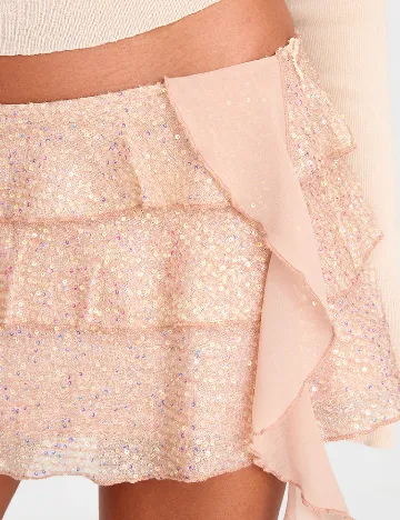 Fusta PRETTYLITTLETHING, crem Crem