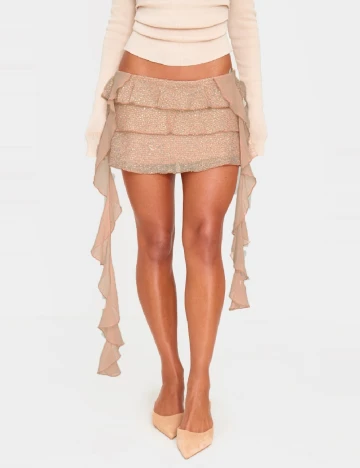 Fusta PRETTYLITTLETHING, crem