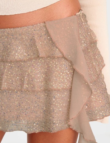 Fusta PRETTYLITTLETHING, crem