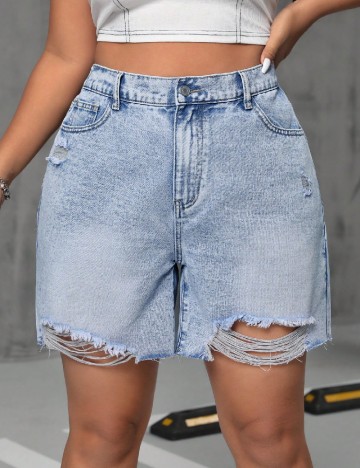 Pantaloni scurti SHEIN CURVE, albastru