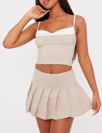 Fusta PRETTYLITTLETHING, bej