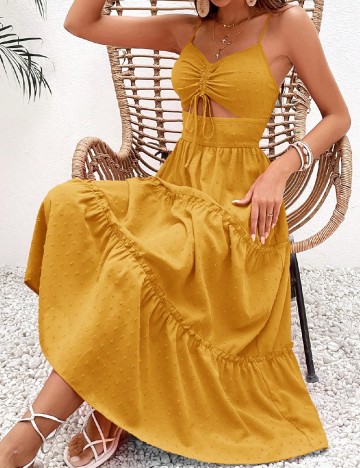 Rochie medie SHEIN, mustar