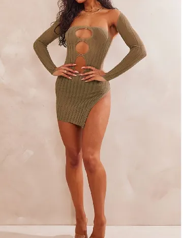Rochie scurta PRETTYLITTLETHING, kaki