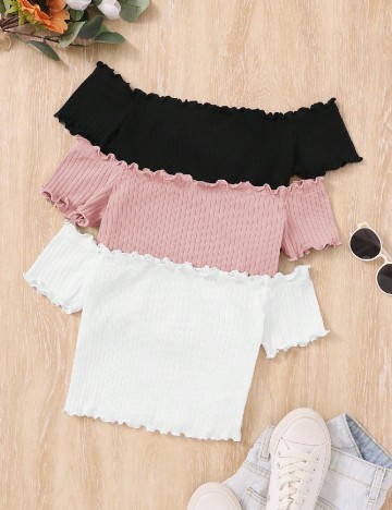 Set topuri 3 bucati Shein Kids, mix culori