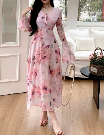 Rochie medie Dazy, roz