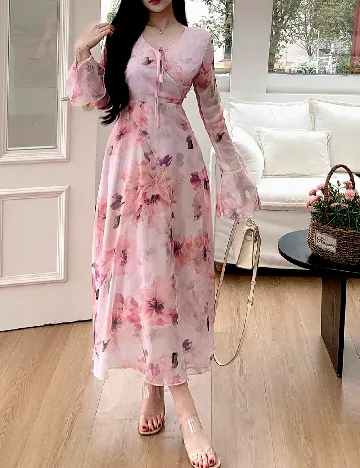 Rochie medie Dazy, roz