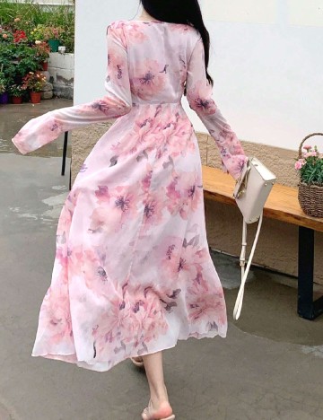 Rochie medie Dazy, roz