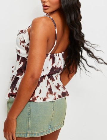 Top PRETTYLITTLETHING, alb/maro
