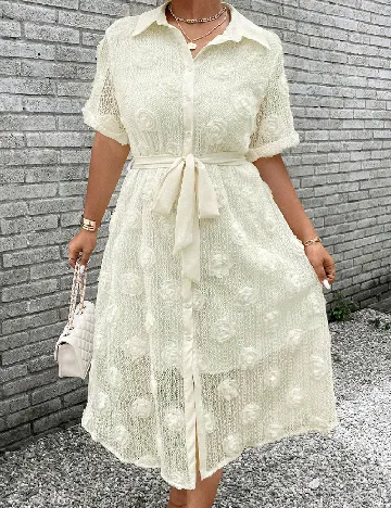 Rochie medie SHEIN CURVE, galben deschis