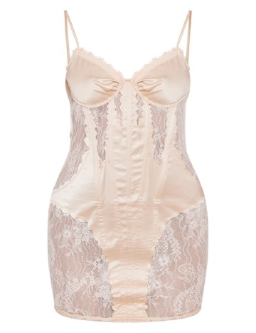 Rochie scurta PRETTYLITTLETHING, crem