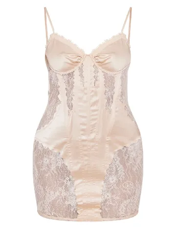 Rochie scurta PRETTYLITTLETHING, crem
