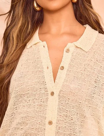 Camasa PRETTYLITTLETHING, crem