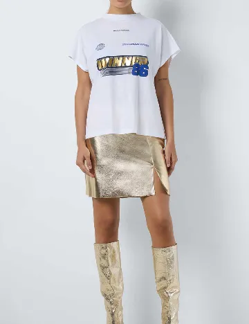 Tricou Noisy May, alb Alb