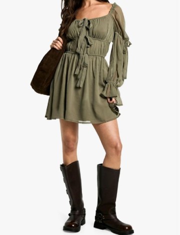 Rochie scurta Boohoo, kaki