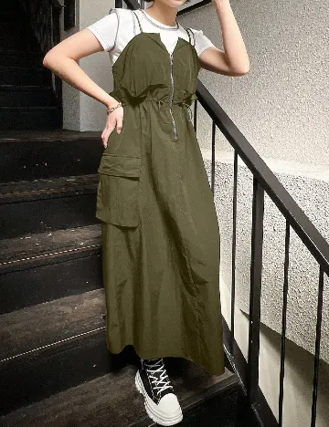 Rochie medie Friful, verde