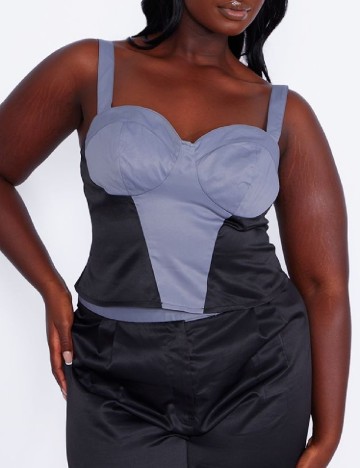 Top PRETTYLITTLETHING Plus Size, gri