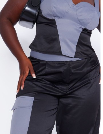 Top PRETTYLITTLETHING Plus Size, gri