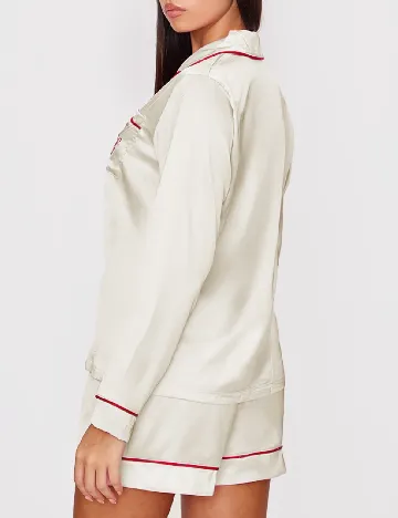 Pijama PRETTYLITTLETHING, crem