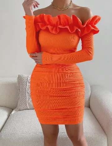 Rochie scurta SHEIN, portocaliu