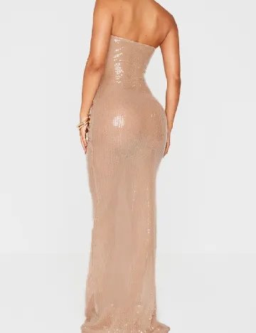 Rochie lunga PRETTYLITTLETHING, maro deschis