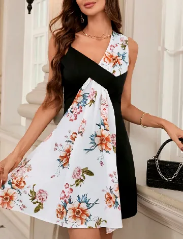 Rochie scurta SHEIN, alb/negru