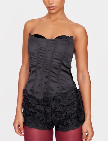 Corset PRETTYLITTLETHING, negru