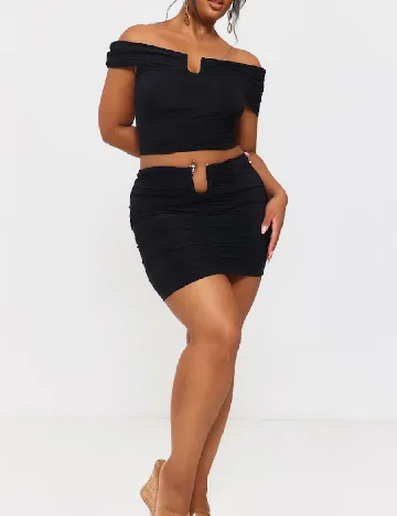 Fusta PRETTYLITTLETHING Plus Size, negru