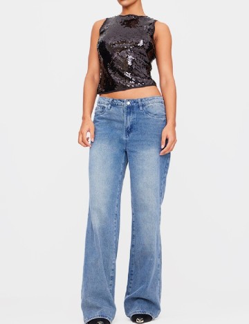 Top PRETTYLITTLETHING, negru