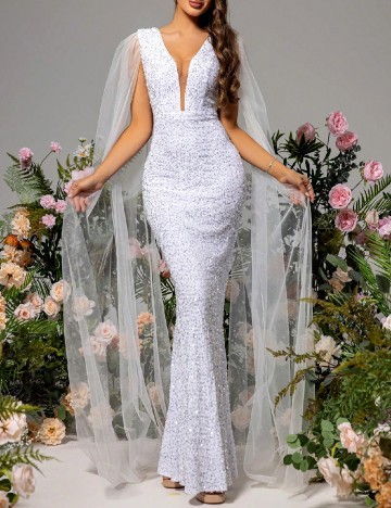 Rochie lunga Love&Lemonade, alb