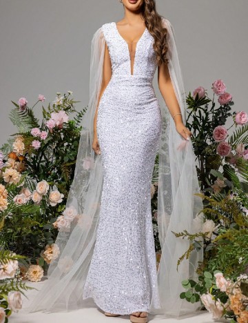 Rochie lunga Love&Lemonade, alb