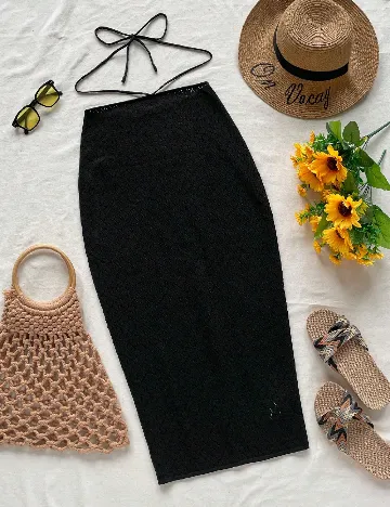 Fusta de plaja SHEIN, negru