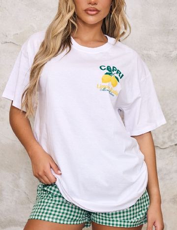 Tricou PRETTYLITTLETHING, alb