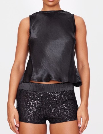 Pantaloni scurti PRETTYLITTLETHING, negru