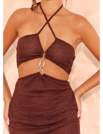 Rochie scurta PRETTYLITTLETHING, maro